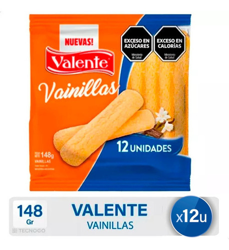 Galletitas Valente Vainillas X12 Unidades - Mejor Precio