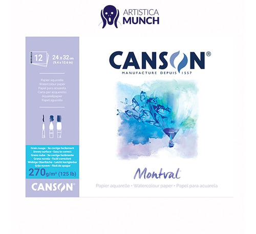 Block Canson Montval 270gr 24x32 12 Hojas