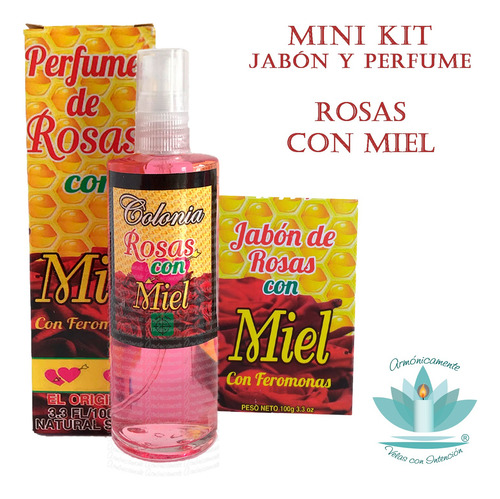 Mini Kit Loción Rosas Y Miel - ( Jabón Y Perfume Esotérico)