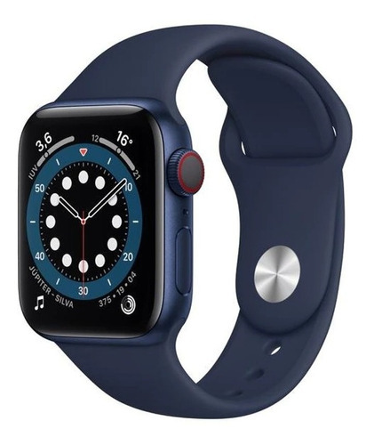 Apple Watch  Series 6 (GPS+Cellular) - Caixa de alumínio azul de 40 mm - Pulseira esportiva azul-marinho