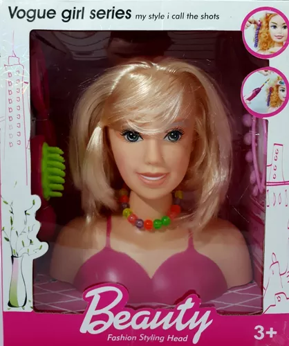 Boneca Cabeça Busto Para Pentear Maquiar Com Colar + Maquiagem