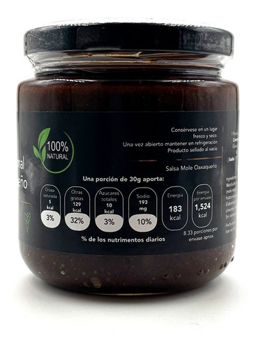 Imagen 2 de 4 de Mole Oaxaqueño Especial Con Frutos Secos En Pasta 220g