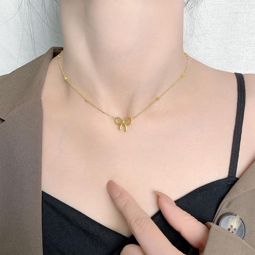 Bike8 Collar Con Lazo Para Mujer (oro)