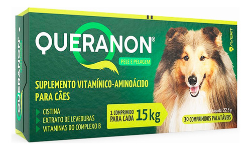 Queranon Comprimido Suplemento Pele Cães Até 15kg Avert