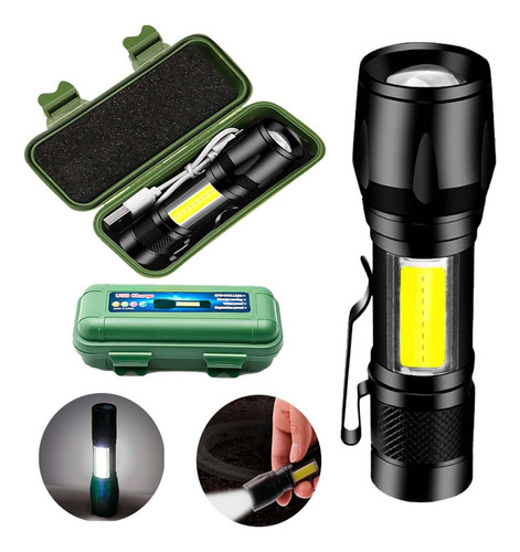 Mini Lanterna Led Tática Usbs Recarregável Portátil De Bolso Lanterna Luz Luz Negra