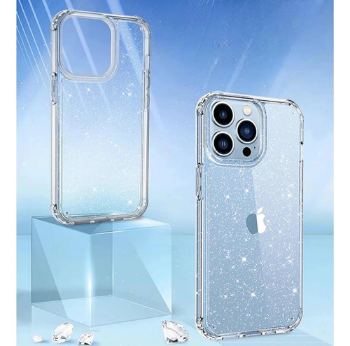 Capa Case Capinha Glitter Iphone Pro 13 14 15 16 + Plc 3d Verde-claro Iphone 16