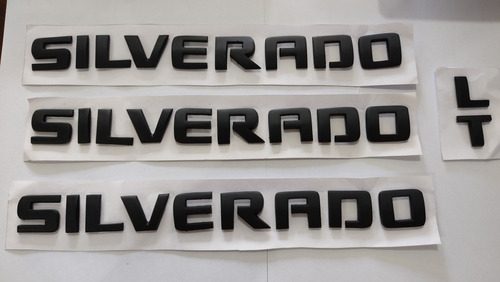 Kit Emblemas Silverado Lt 2008 2009 2010 Metal Negro