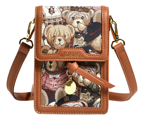 Bolso Bandolera Pequeño Bolsa Mujer Único Patrón De Oso