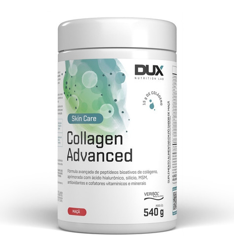 Colageno Advanced Verisol Skin Care Pote 540g Dux Nutrition - sabor Maçã