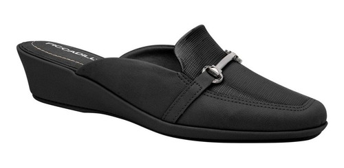 Imagem 1 de 3 de Mule Sapato Piccadilly Anabela Feminino 143161 Preto