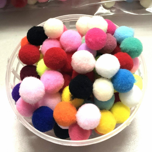 100 Pompones De Bolas Para Niños, Pompones De Colores