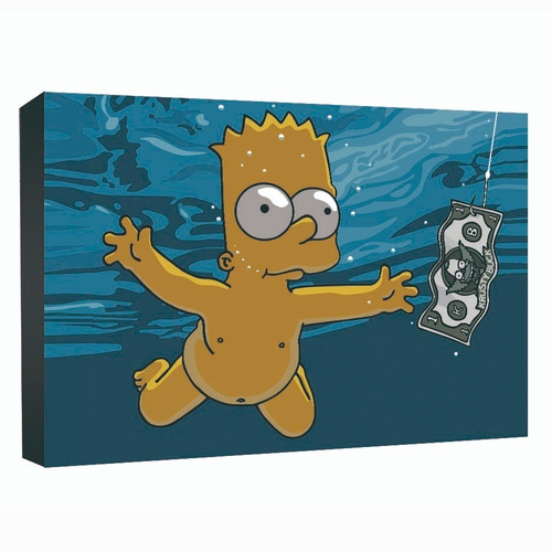 Cuadro De Bart Simpson Con Dolar En El Agua 