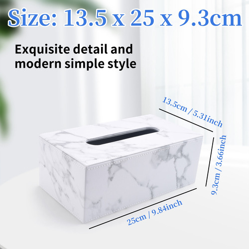 Servilleta Rectangular De Piel Sintética De Mármol Para Pañu