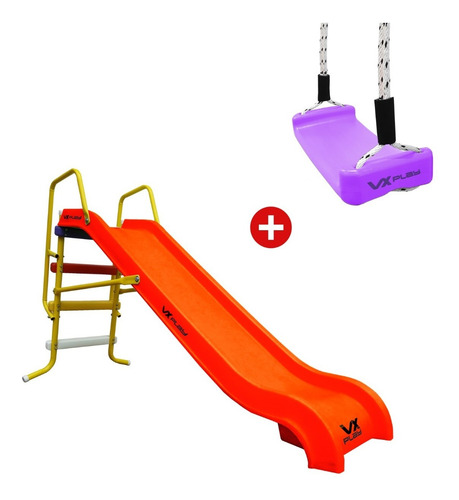 Combo Tobogan 3 Escalones + Hamaca Columpio Tabla Vxplay
