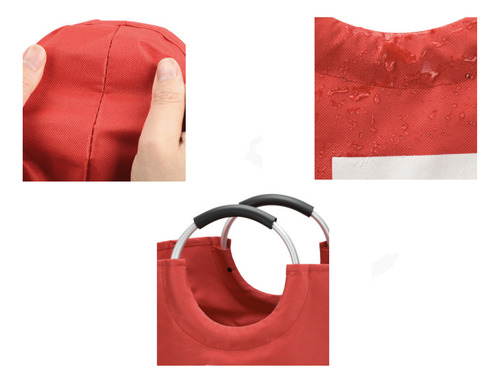 Cesto Para Ropa. Bolsa Canasto Laundry.baño.bolso De Compra Color Rojo Laundry