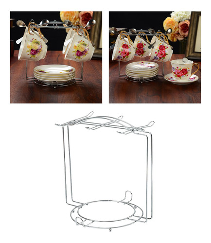 Soporte Para Estante De Taza De Hierro Drenaje De Argén
