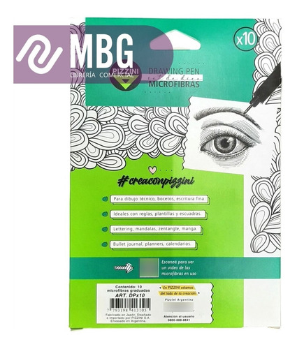 Microfibras Graduadas Pizzini Tipo Estilógrafo Pack X 10