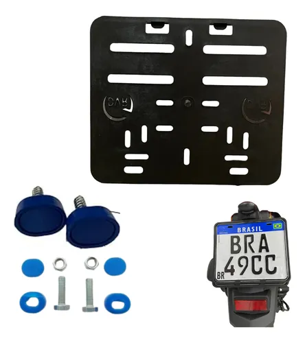 Suporte Protetor Placa Moto Mercosul Gratis Lacres Parafusos