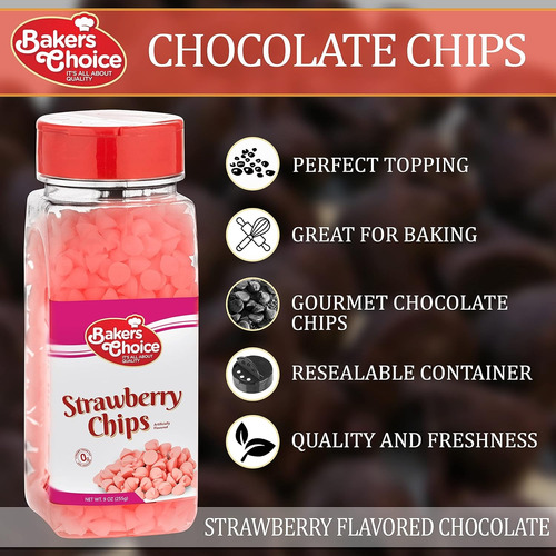 Chispas De Fresa Para Galletas, Helado Bakers Choice 255g