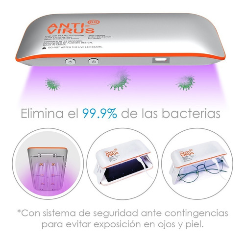 Imagen 2 de 8 de Mini Esterilizador De Luz Uvc Portátil.