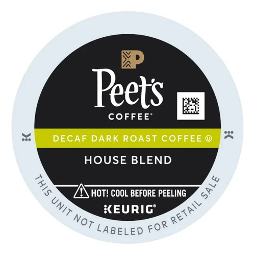 Cafe Peet's Keurig Pods, Decaf Dark Roast, House Blend, 22ct