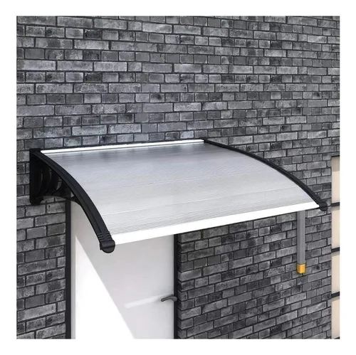 Alero Transparente De Policarbonato 150 X 100 Cm Negro