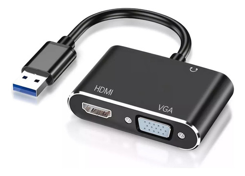 Cable Adaptador Convertidor De Audio Usb3.0 A Hdmi Vga 1080p