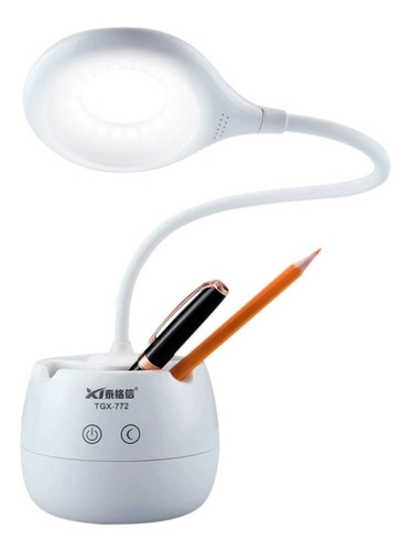Imagen 2 de 7 de Lámpara De Escritorio Autónoma Flexible Blanco Lapicero Led