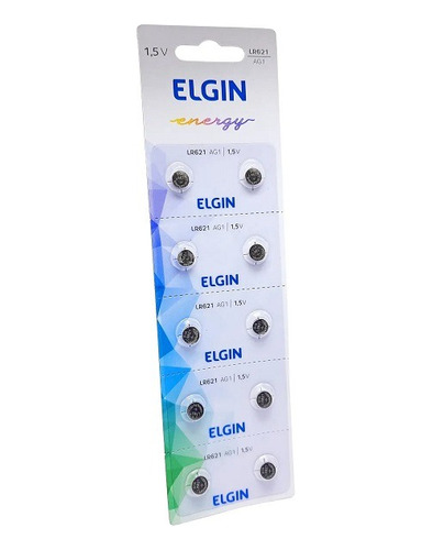 Pilha Alcalina Elgin Lr621 Ag1 1.5v (cartela C/ 10 Unidades)