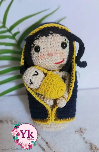 Virgen Maria Amigurumi 13cm Tejido Crochet