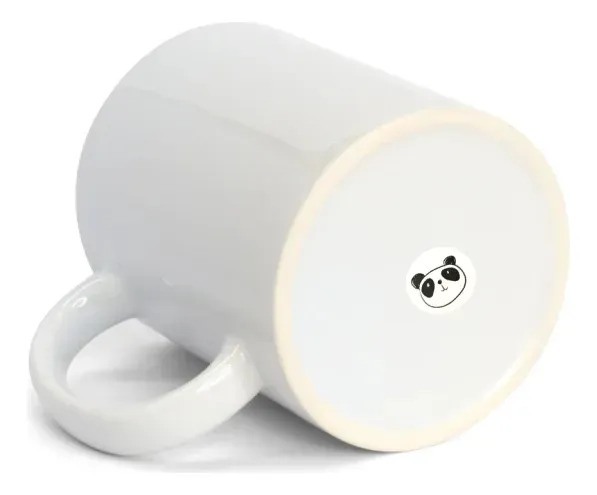 6 Canecas Brancas Porcelana Panda Sublimação 325ml