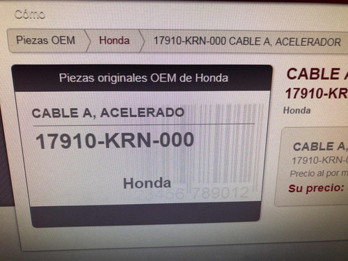 Cable Acelerador Crf 250 F Cable Simple A