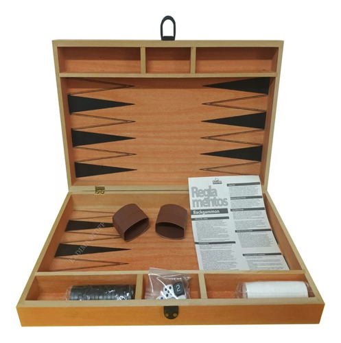 Backgammon Bisonte Grande Caja Madera Tablero Juegos De Mesa