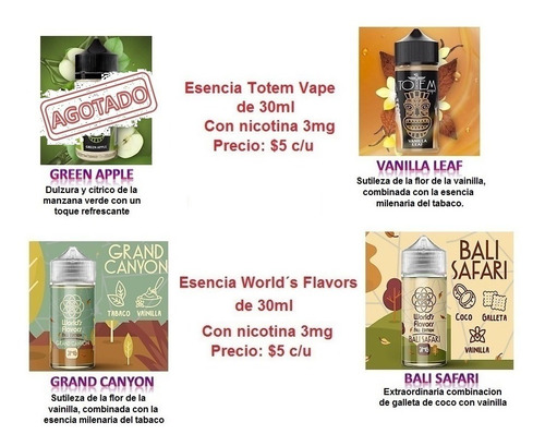 Esencias Para Vaper. Interstellar. Vape King. Atmos. Candy.