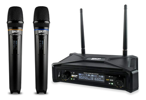 Set X2 Micrófonos Inalambricos Skp Pro Audio Uhf-300d