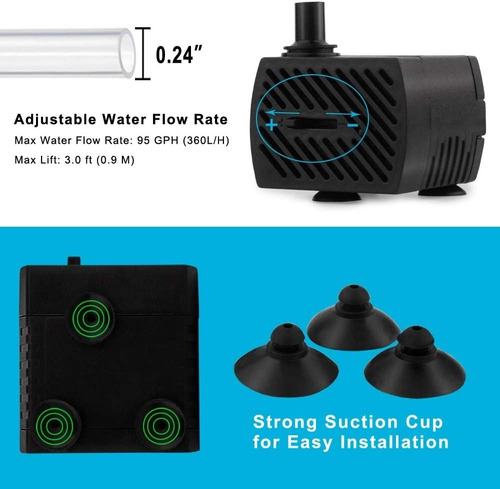 Bomba Submersa Bombinha Fonte Água Aquário 220l/h 110 Ou 220