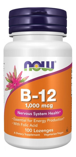 Vitamina B-12 1000 Mcg 100 Pastilhas Da Now Foods
