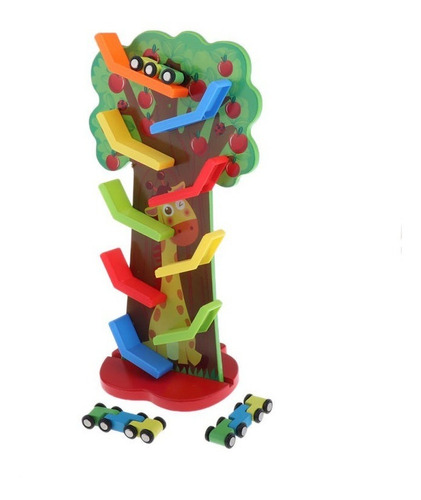 Imagen 8 de 8 de Pista Árbol De Autos Juguete Didáctico De Madera Montessori