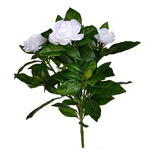 Arbusto De Flores De Gardenia De Poliéster Blanco Arti...