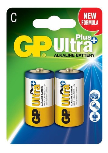 Bateria Pila Gp Tipo C Plus Ultra Alkalina 1.5 V X2 Unidades