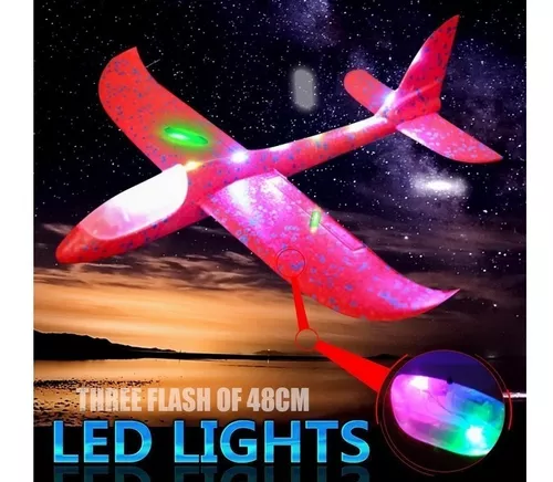 Avião Elétrico Montável Isopor Luz Led Yj-016 Vários Modelos