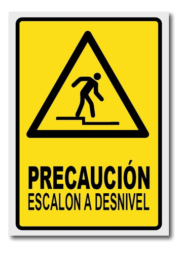 Señal Precaución Escalón A Desnivel Señalética