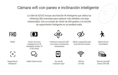 Camara Seguridad Domo Ip Wifi Hd Casa In4 Zoom Preset 128gb