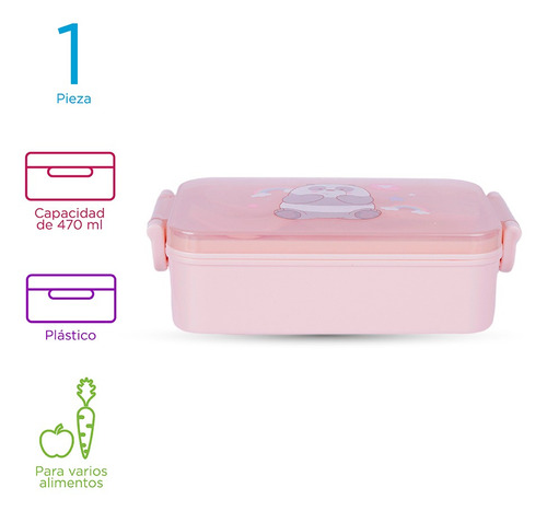Miniso Contenedor De Alimentos We Bare Bears Panda Plástico Color Rojo