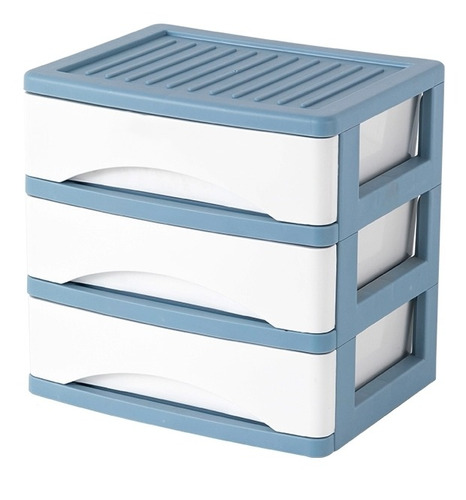 Caja Organizadora Con 3 Cajones Mini Gaveta 2312 Celeste