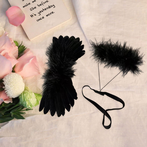 Accesorios De Muñecas De Ala Y Banda Para Muñecas Negro