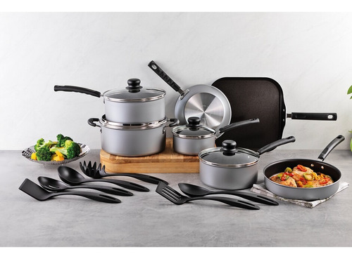 Batería De Cocina Tramontina Primaware 18 Piezas Color Gris