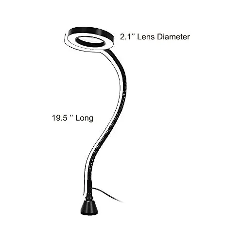Lupa Led De 3 Aumentos, Lámpara De Aumento Flexible Con Cuel
