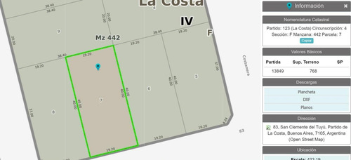 Imagen 3 de 3 de Lote En Venta San Clemente Del Tuyu
