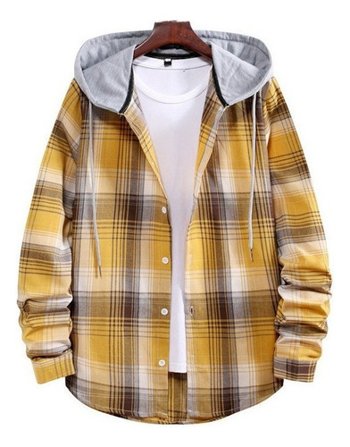 Camisa Sudadera Con Capucha A Cuadros Hombre